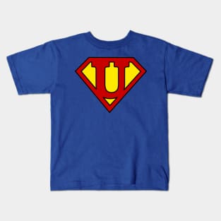 Superhero Symbol Letter U Kids T-Shirt